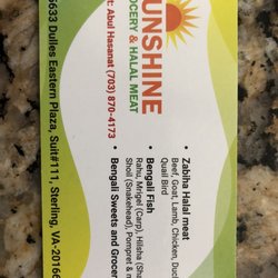 Sunshine Grocery & Halal Meat - Business catd