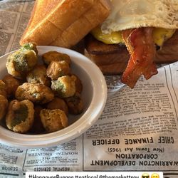 The Market - Hangover Burger with okra
