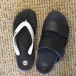 Happy Feet Plus - Kenkoh Japanese Massage Sandals: Left (flips) - $70; Right $109