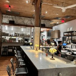 Benny's Big Time Pizzeria - Bar area and kitchen