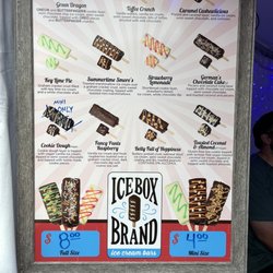Ice Box Brand Ice Cream Bars - Menu