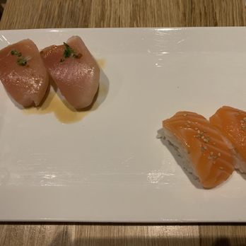 SUGARFISH | Manhattan Beach - Albacore on left. Salmon on right. - Sushi Bars Near Me - Manhattan Beach, California SUGARFISH | Manhattan Beach - Albacore on left. Salmon on right. - Sushi Bars Near Me - Manhattan Beach, California