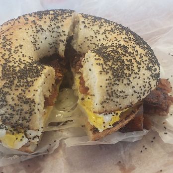 Bagels & Such - Poppy Seed ( Watch out Elaine) with Bacon, Egg & Swiss! - Bagels Near Me - Ronkonkoma, New York