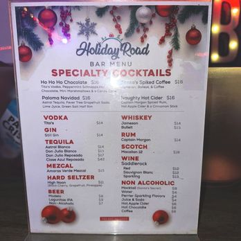 Holiday Road - Cocktail Menu. HO HO HO CHOCOLATE was great! - Festivals Near Me - Calabasas, California Holiday Road - Cocktail Menu. HO HO HO CHOCOLATE was great! - Festivals Near Me - Calabasas, California