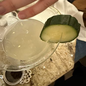 Palm Court - Cucumber cocktail... the cucumber is badly cut and really thick. They should do better! - Bars Near Me - Chicago, Illinois