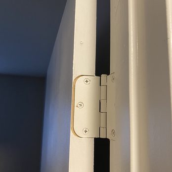 Dubey Handyman Service - hinges did not fit cut out. could have at least painted the brown wood. - Handyman Near Me Dubey Handyman Service - hinges did not fit cut out. could have at least painted the brown wood. - Handyman Near Me