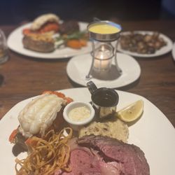 The Keg Steakhouse + Bar - Prime Rib and lobster. Asked for Rare/Med Rare and that's what I got :)