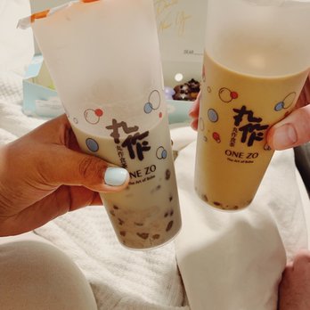 One Zo - Taro Milk Tea + Brown Sugar Milk Tea - Bubble Tea Near Me - Boston, Massachusetts