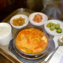 Irvine Spa - 26. Tofu soup, 6/10, rice was cold but ban chan was good