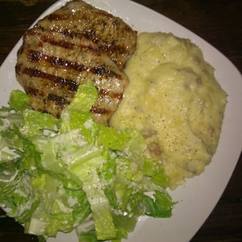 Port Royal Pork Chops with ceasar salad and garlic mashed potatoes