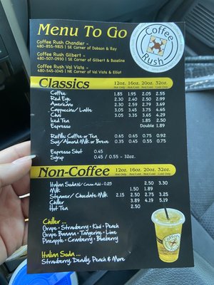 Menu photo 1 Coffee Rush Gilbert, AZ