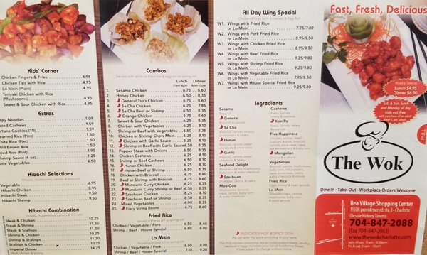 Menu photo 2 The Wok Charlotte, NC Menu photo 2 The Wok Charlotte, NC