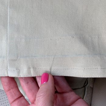 Kee's Tailor - Hemmed a pair of pants way too short the said he would let them back out and this is what his work looks like. Nope, horrible - Sewing & Alterations Near Me - Frisco, Texas