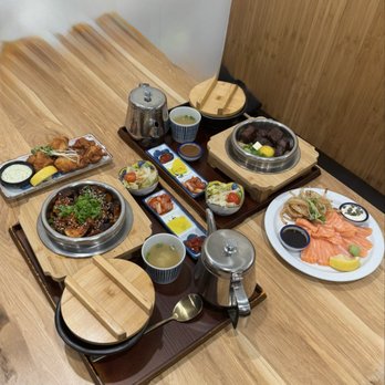 Damsot - The spread of food we got - Korean Near Me - Los Angeles, California