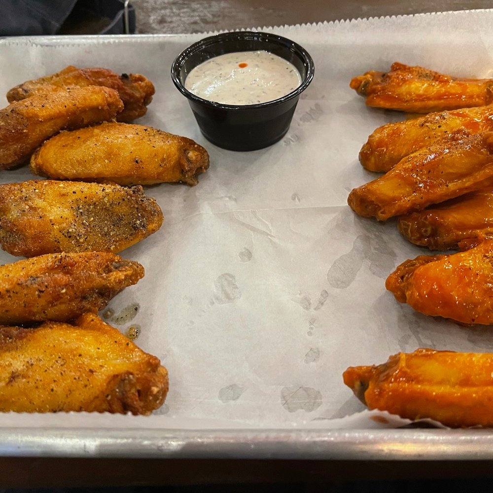 Front Porch Pub - Chicken Wings ALL FLATS. Lemon Pepper and Buffalo. - Pubs Near Me - Houston, Texas Front Porch Pub - Chicken Wings ALL FLATS. Lemon Pepper and Buffalo. - Pubs Near Me - Houston, Texas