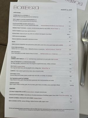 Menu photo 1 Bombera Oakland, CA