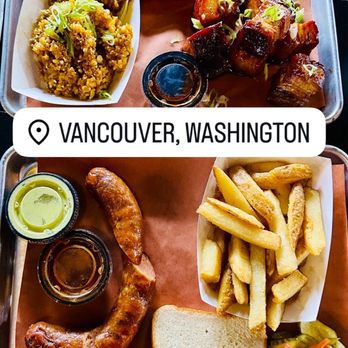 Lil Pig Lil Pig - Rice & pork belly, jalapeño cheddar sausage & tallow fries - Barbeque Near Me - Vancouver, Washington