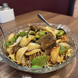 Shanghai Mandarin Restaurant - beef crispy chow mein in black bean sauce -$19.95
