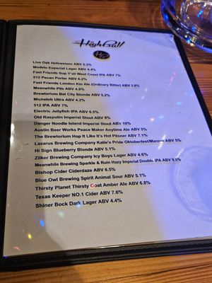 Menu photo 3 The Highball Austin, TX Menu photo 3 The Highball Austin, TX