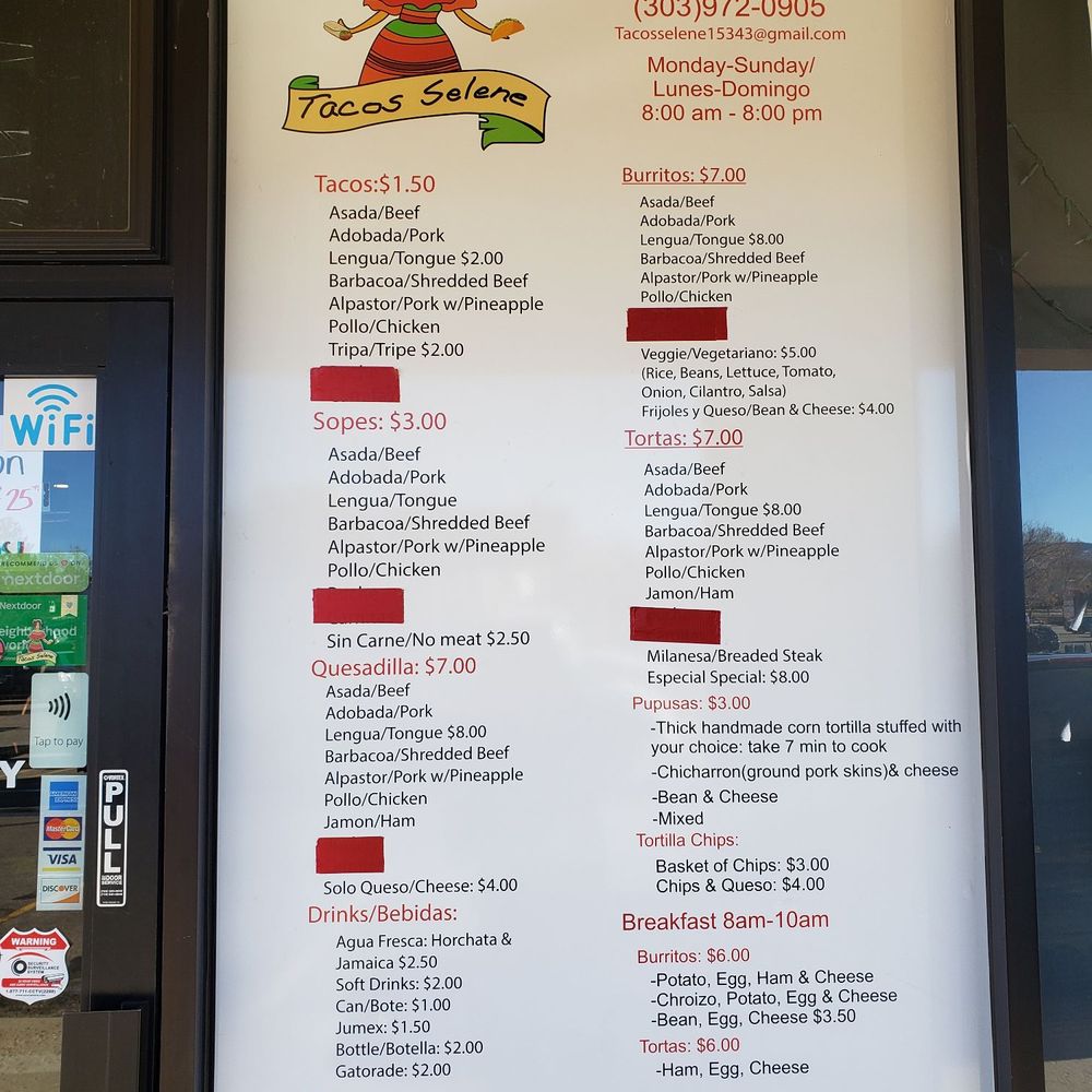 Tacos Selene - Menu - Mexican Near Me - Littleton, Colorado Tacos Selene - Menu - Mexican Near Me - Littleton, Colorado