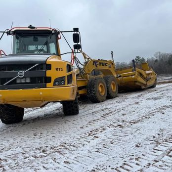 Clear Grade Excavation - Scraper moving soil - Excavation Services Near Me - Lindale, Texas