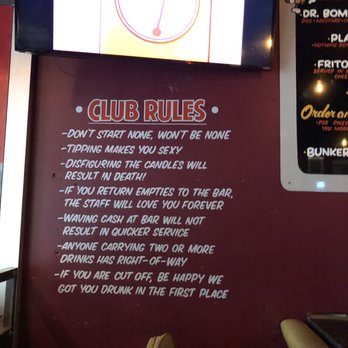 Bunker Club - Rules - Dive Bars Near Me - Oklahoma City, Oklahoma