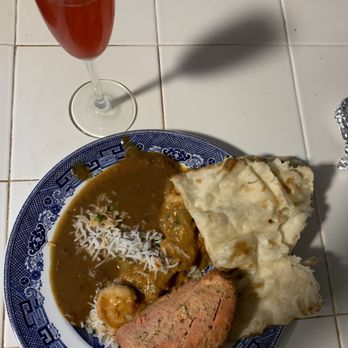 Masala Street - Plated at home with blood orange prosecco mimosa - Indian Near Me - Encinitas, California Masala Street - Plated at home with blood orange prosecco mimosa - Indian Near Me - Encinitas, California