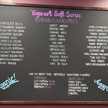 Yoga-urt - Full list of flavors - Ice Cream & Frozen Yogurt Near Me - Los Angeles, California Yoga-urt - Full list of flavors - Ice Cream & Frozen Yogurt Near Me - Los Angeles, California