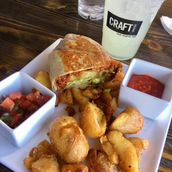 CRAFTkitchen - Vegan Stuffed Burrito with Crispy Smashed Potatoes - New American Near Me - Henderson, Nevada