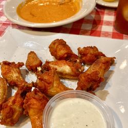 Nick's Italian Restaurant - Tomato basil soup and Buffalo wings, which had a tasty, crispy crust. They comped more wings, as they were on the small side. Nice.