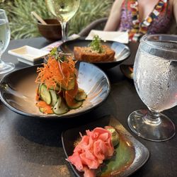 The Royal Lanai - Sunomono and agedashi tofu