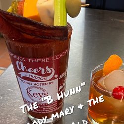 Keys Cafe & Bakery - Spicy Bloody Mary and old fashion (w local tattersal rye whiskey