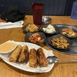 Kalim Korean BBQ - Spring rolls and vegetable assortment.