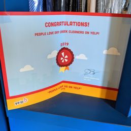 Proudly displays Yelp recognition 2019