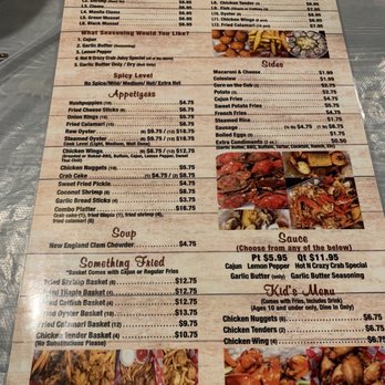 Hot N Crazy Crab - Menu - Seafood Near Me - Brandon, Florida