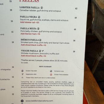 Telefèric Barcelona - Menu 2025 - Spanish Near Me - Roseville, California