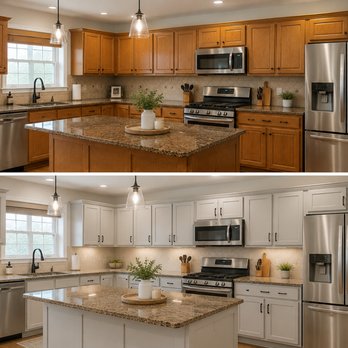 Painter Near Me - Completely updating the look of the kitchen without replacing the cabinets. - Painters Near Me Painter Near Me - Completely updating the look of the kitchen without replacing the cabinets. - Painters Near Me