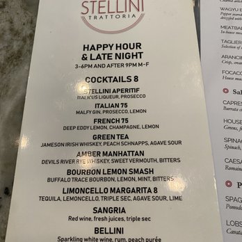 Stellini Trattoria - Happy hour menu - Italian Near Me - Grapevine, Texas