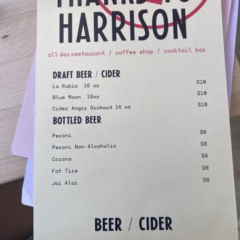 Thanks To Harrison - Menu - Breakfast & Brunch Near Me - Hollywood, Florida Thanks To Harrison - Menu - Breakfast & Brunch Near Me - Hollywood, Florida