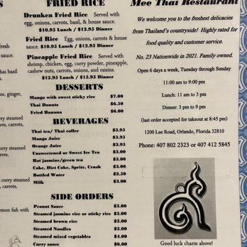 Mee Thai Restaurant - Menu - Thai Near Me - Orlando, Florida Mee Thai Restaurant - Menu - Thai Near Me - Orlando, Florida