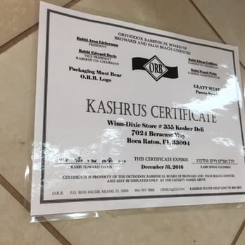 Winn Dixie - Kosher Certification - Grocery Near Me - Boca Raton, Florida