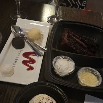 Cooper’s Hawk Winery & Restaurant - This was the cooper hawk chocolate cake with hazelnut ganache paired with I believe it was called  Vin Chocolat Almond - Seafood Near Me - Alpharetta, Georgia