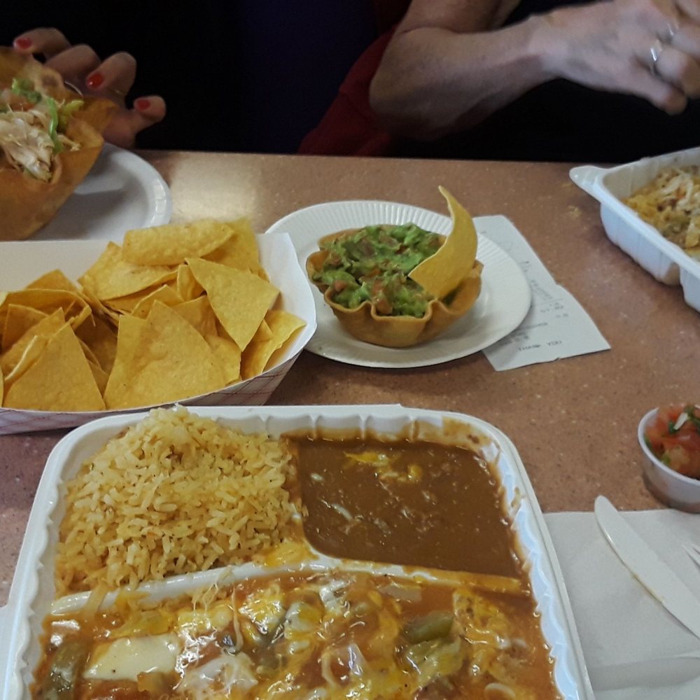 Ticos Tacos - Taco salad, chile verde plate, guacamole and chips, enchilada and relleno plate. - Mexican Near Me - Salinas, California Ticos Tacos - Taco salad, chile verde plate, guacamole and chips, enchilada and relleno plate. - Mexican Near Me - Salinas, California