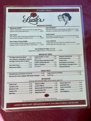 Menu photo 2 Lucile's Creole Cafe Fort Collins, CO