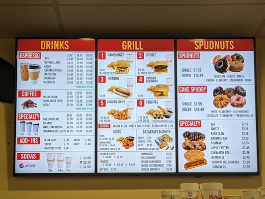 Menu photo 1 Johnny O's Spudnut Farmington, NM