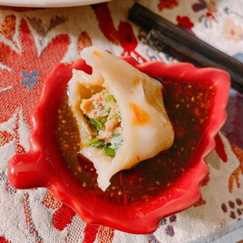 Epic Dumpling - Inside of the pork dumpling with chive, yummy! - Dim Sum Near Me - Sunnyvale, California Epic Dumpling - Inside of the pork dumpling with chive, yummy! - Dim Sum Near Me - Sunnyvale, California