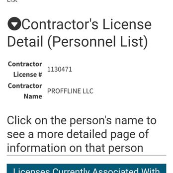 ProffLine - C10 Electrical License verified on CSLB website - Electricians Near Me