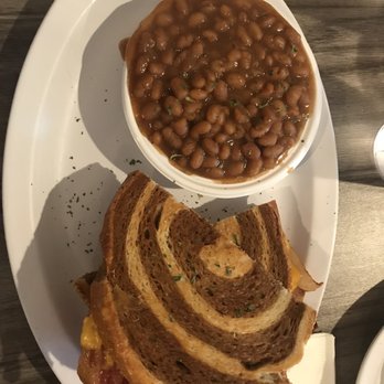 Happy Cafe - Grilled cheese with bacon and tomato with baked beans! - Cafes Near Me - Virginia Beach, Virginia