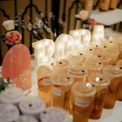 Chaos Bubble Shoppe - Boba bar at my wedding. Drinks provided by Chaos Bubble Tea, décor and signage provided by me.