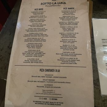 Sotto La Luna - Menu - Italian Near Me - Astoria, New York